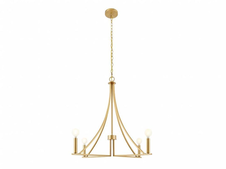 Meridian - M100141NB - Four Light Chandelier - Natural Brass