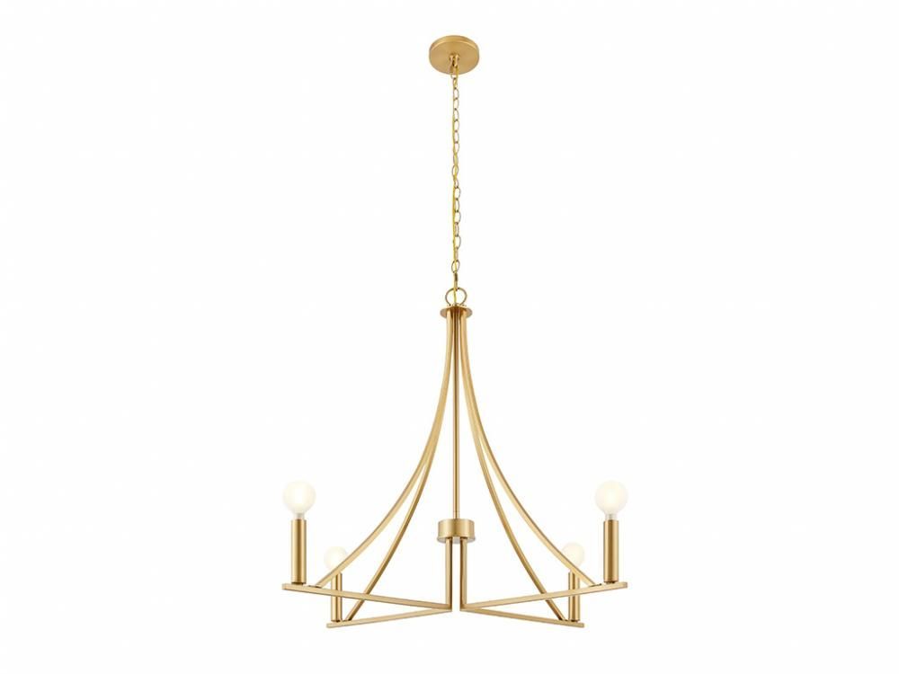 Meridian - M100141NB - Four Light Chandelier - Natural Brass