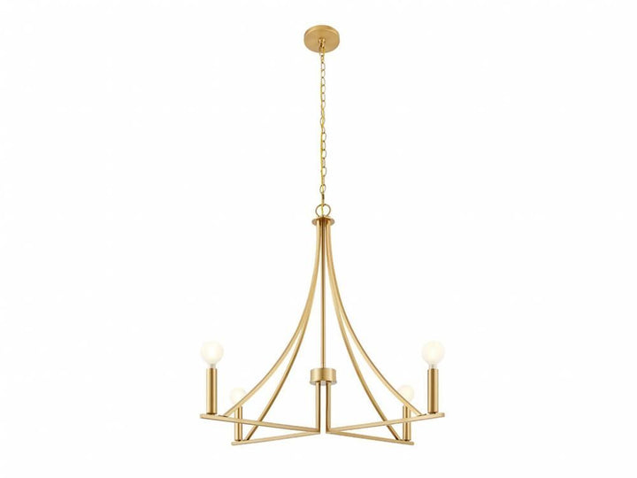 Meridian - M100141NB - Four Light Chandelier - Natural Brass