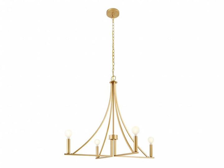 Meridian - M100141NB - Four Light Chandelier - Natural Brass
