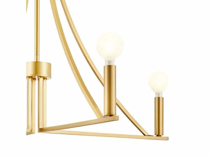 Meridian - M100141NB - Four Light Chandelier - Natural Brass