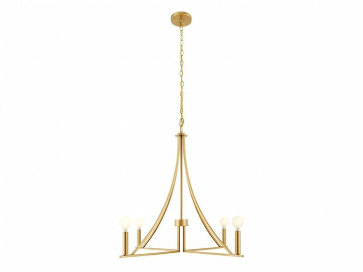 Meridian - M100141NB - Four Light Chandelier - Natural Brass