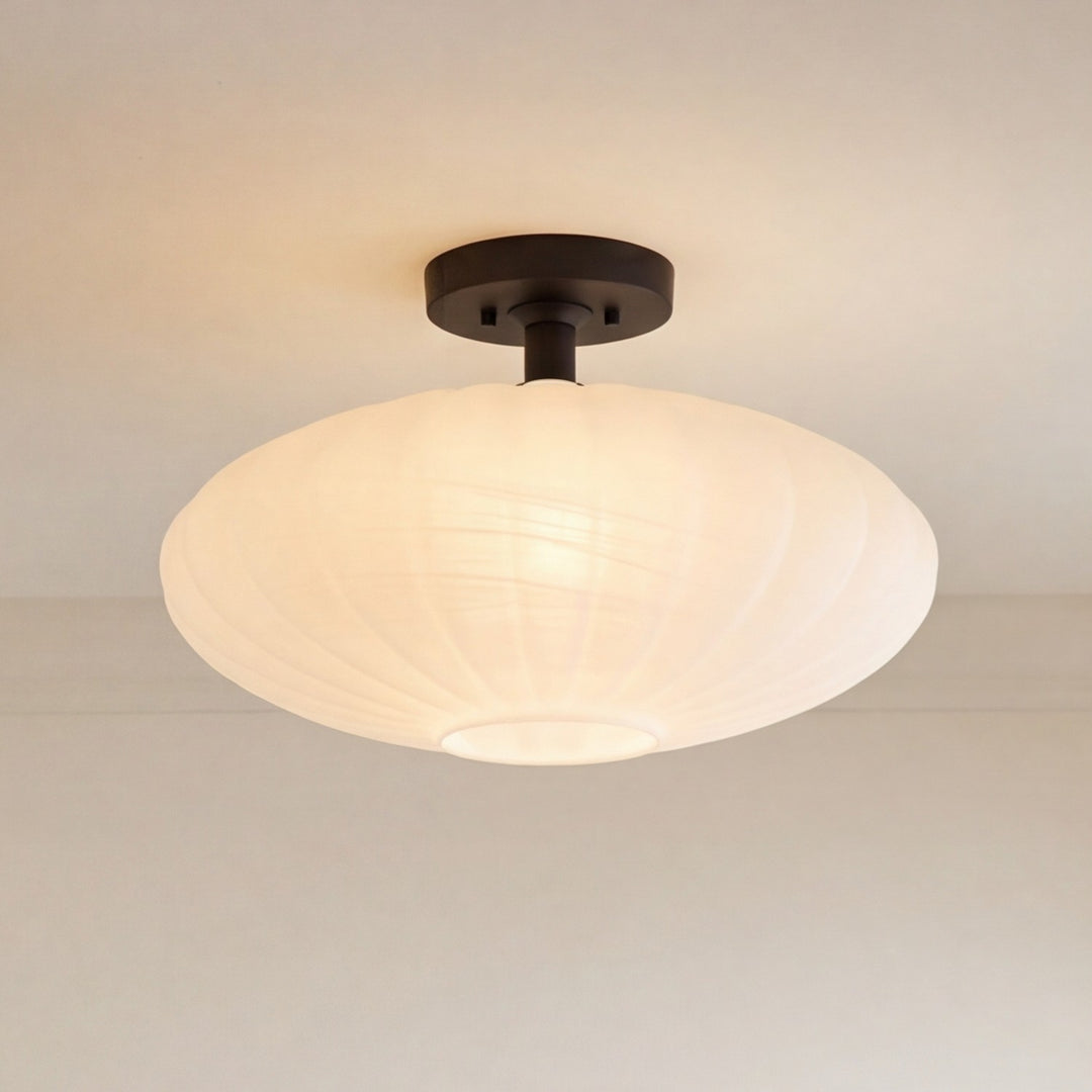 Meridian - M60075MBK - One Light Semi-Flush Mount - Matte Black