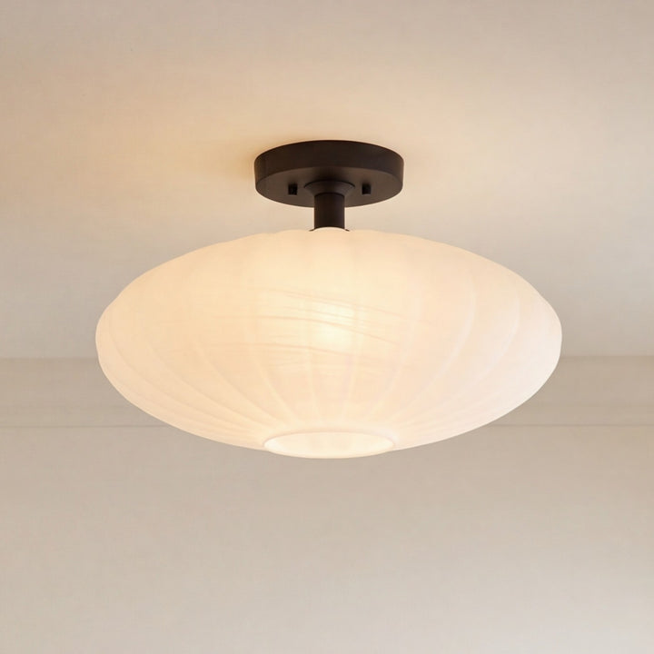 Meridian - M60075MBK - One Light Semi-Flush Mount - Matte Black