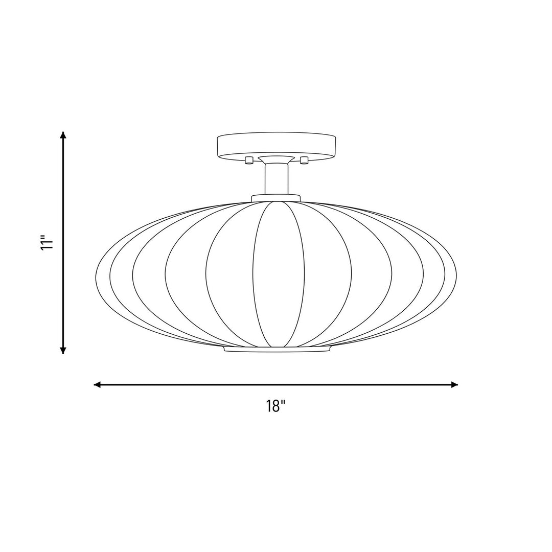 Meridian - M60075MBK - One Light Semi-Flush Mount - Matte Black