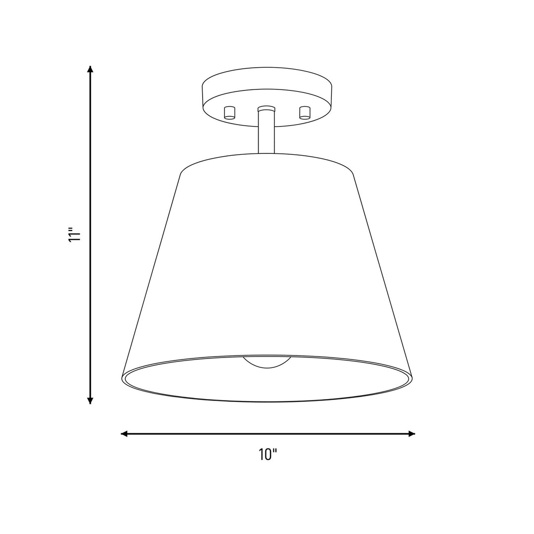 Meridian - M60076BN - One Light Semi-Flush Mount - Brushed Nickel