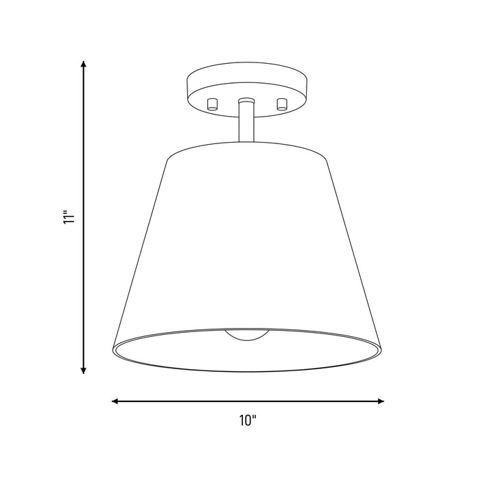 Meridian - M60076BN - One Light Semi-Flush Mount - Brushed Nickel