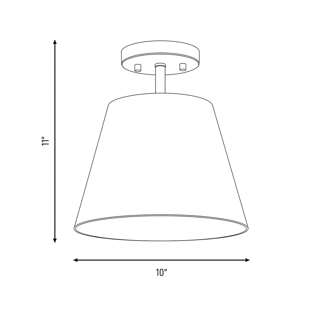 Meridian - M60076NB - One Light Semi-Flush Mount - Natural Brass