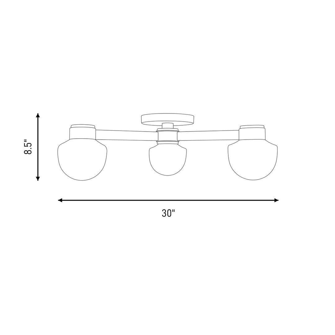 Meridian - M60079MBKNB - Three Light Semi-Flush Mount - Matte Black and Natural Brass