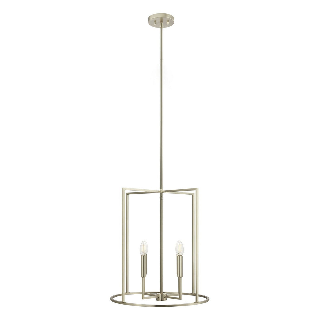 Meridian - M7044BN - Four Light Pendant - Brushed Nickel