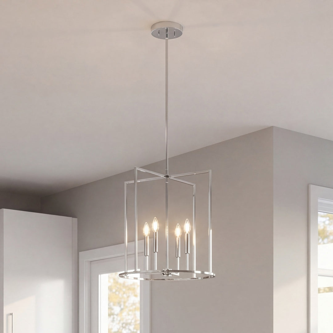 Meridian - M7044CH - Four Light Pendant - Chrome
