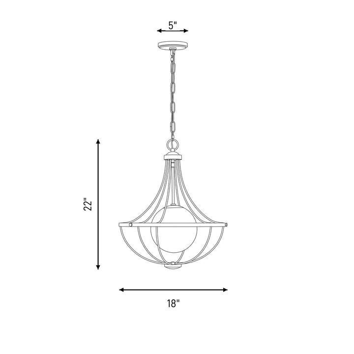 Meridian - M7047MBK - One Light Pendant - Matte Black