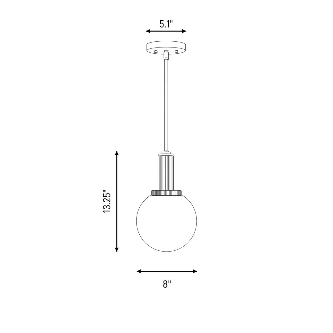 Meridian - M7050CH - One Light Pendant - Chrome