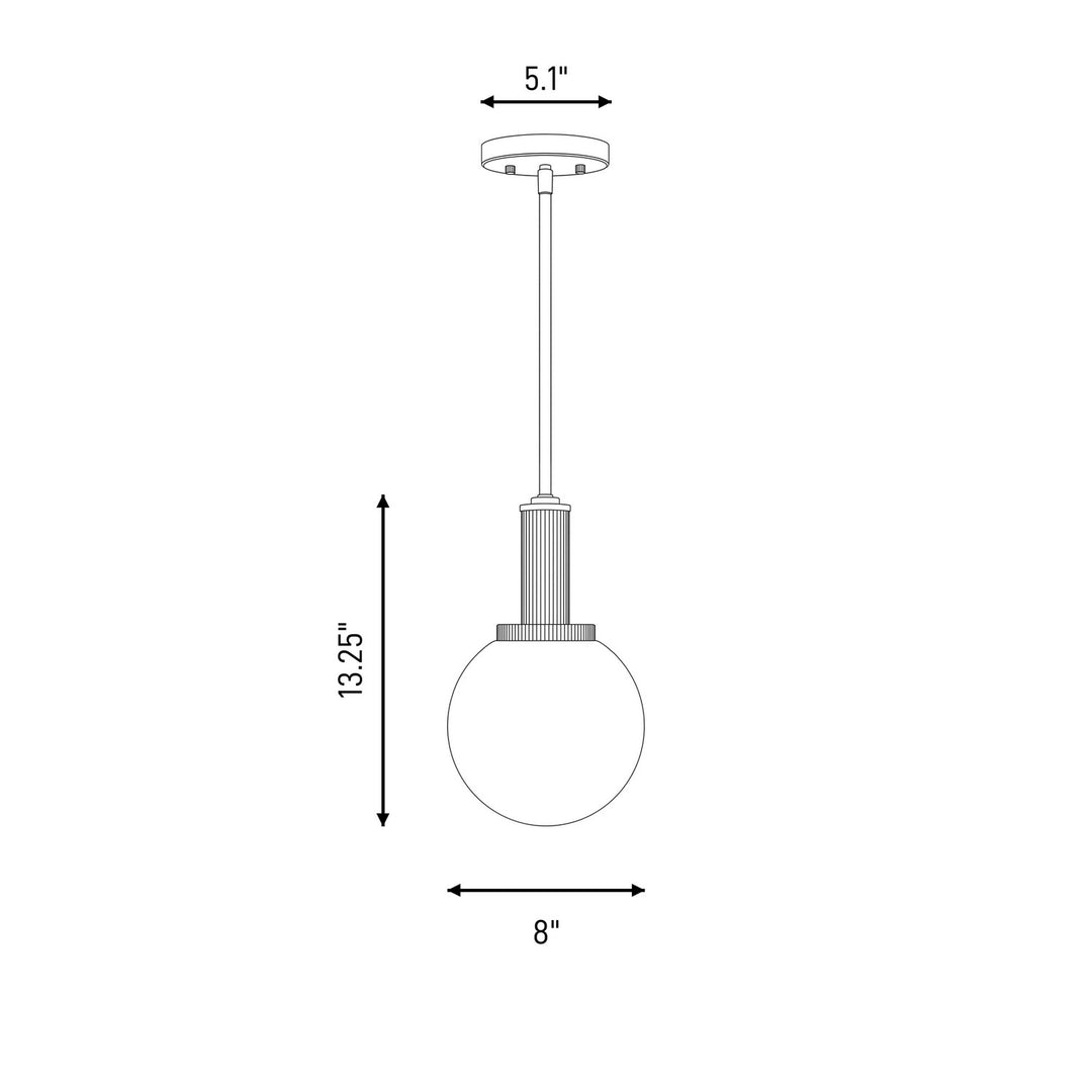Meridian - M7050NB - One Light Pendant - Natural Brass