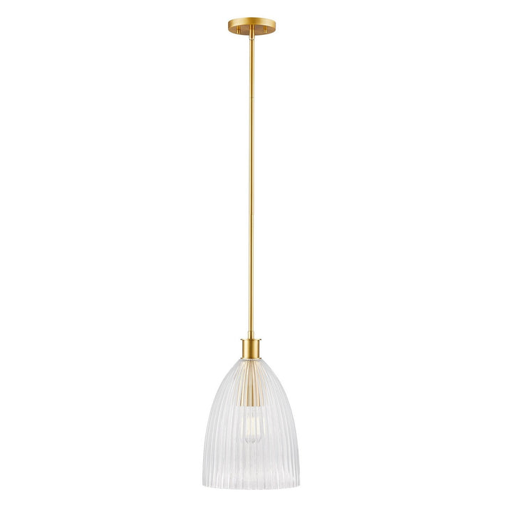 One Light Pendant in Natural Brass Meridian