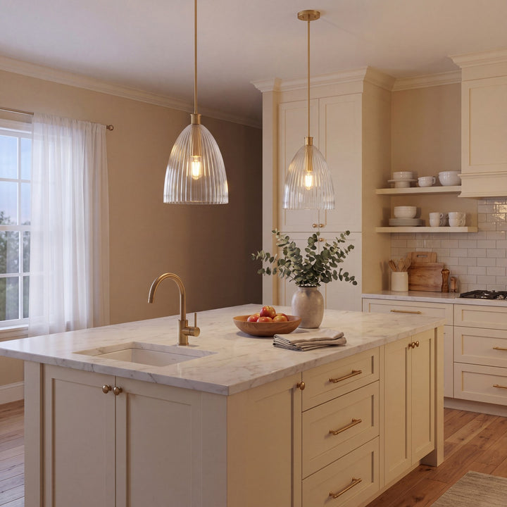 Meridian - M7052NB - One Light Pendant - Natural Brass