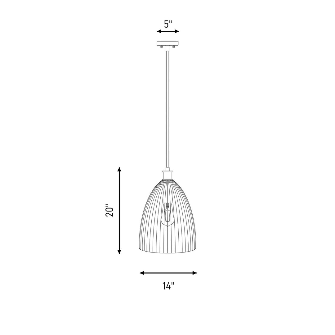 Meridian - M7052NB - One Light Pendant - Natural Brass