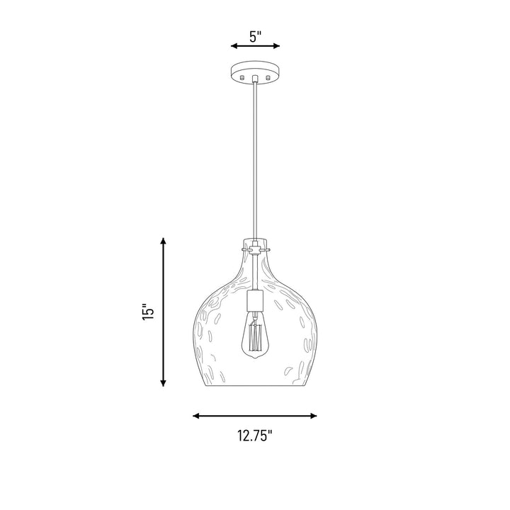 Meridian - M7053MBK - One Light Pendant - Matte Black