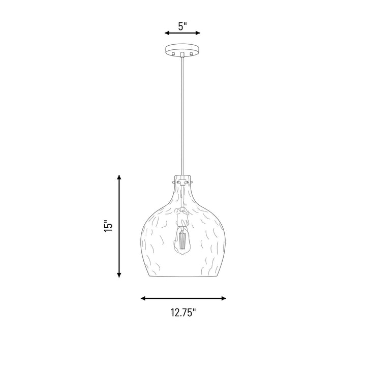 Meridian - M7053NB - One Light Pendant - Natural Brass