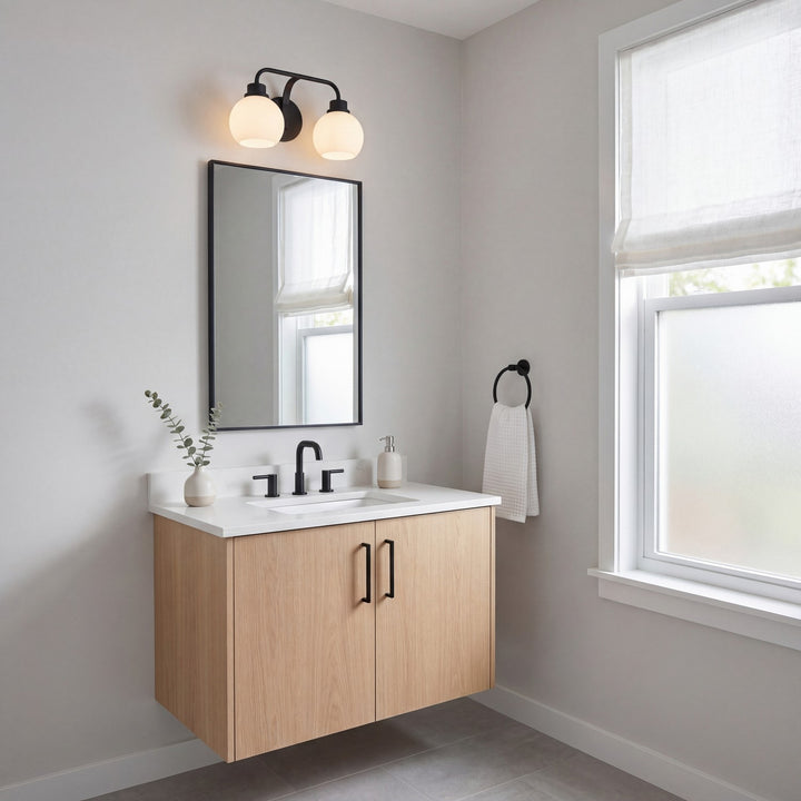 Meridian - M80080MBK - Two Light Bathroom Vanity - Matte Black