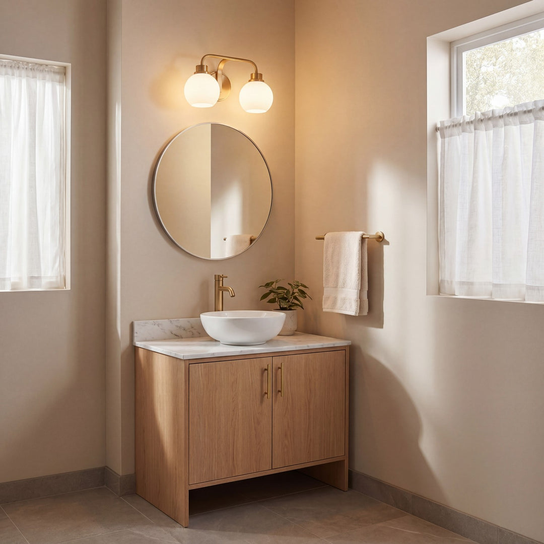 Meridian - M80080NB - Two Light Bathroom Vanity - Natural Brass