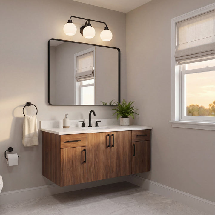 Meridian - M80081MBK - Three Light Bathroom Vanity - Matte Black
