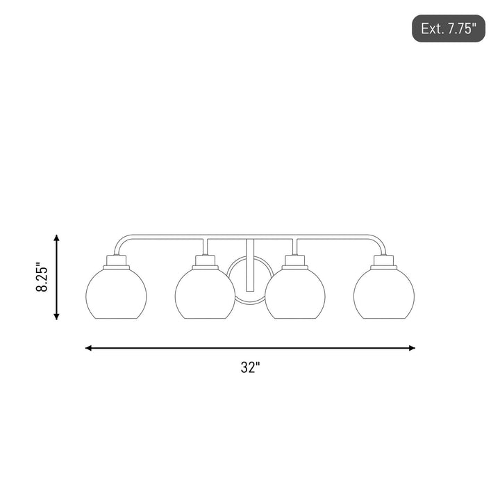 Meridian - M80082BN - Four Light Bathroom Vanity - Brushed Nickel