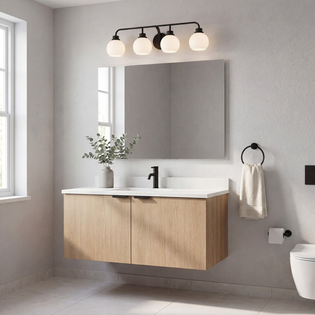 Meridian - M80082MBK - Four Light Bathroom Vanity - Matte Black