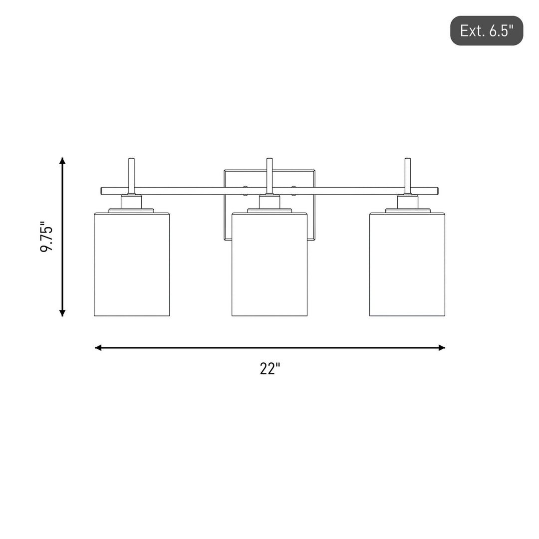 Meridian - M80084BN - Three Light Bathroom Vanity - Brushed Nickel
