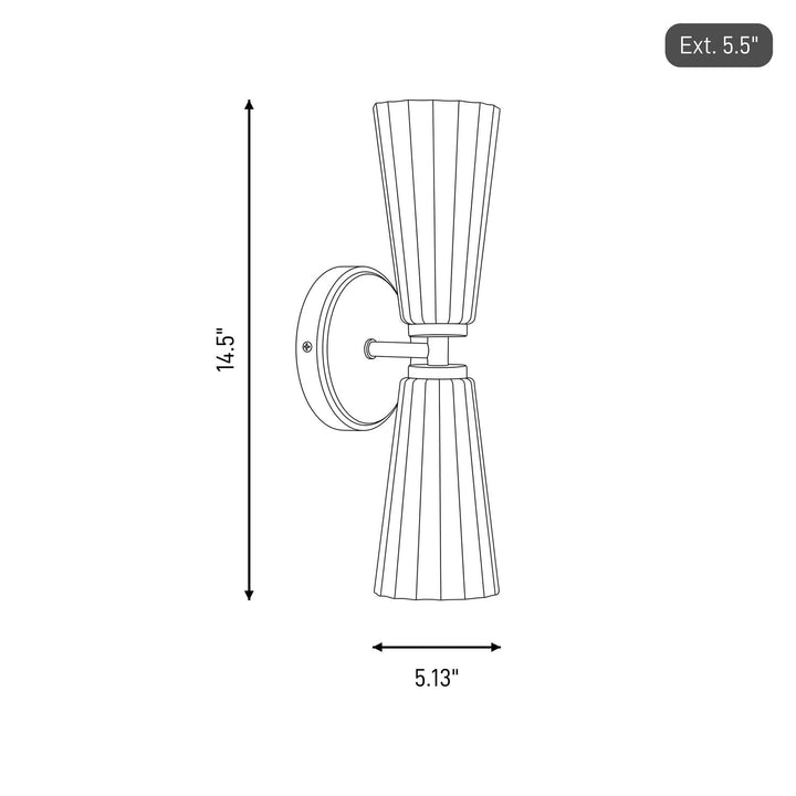 Meridian - M90109MBK - Two Light Wall Sconce - Matte Black