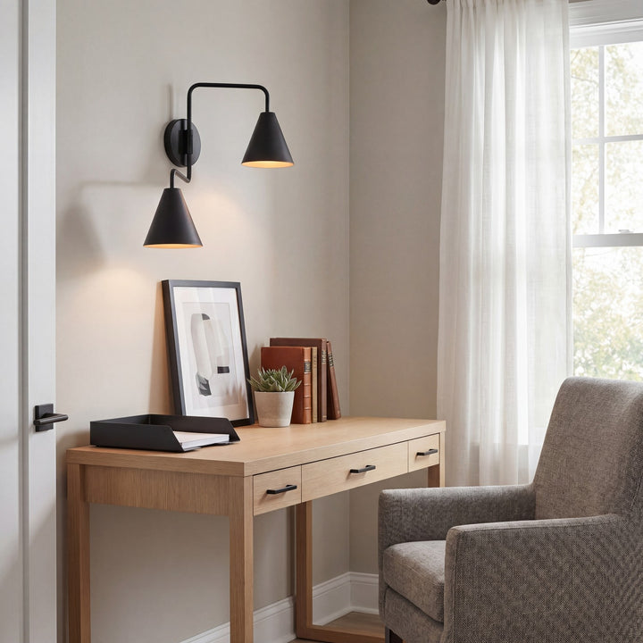 Meridian - M90111MBK - Two Light Wall Sconce - Matte Black
