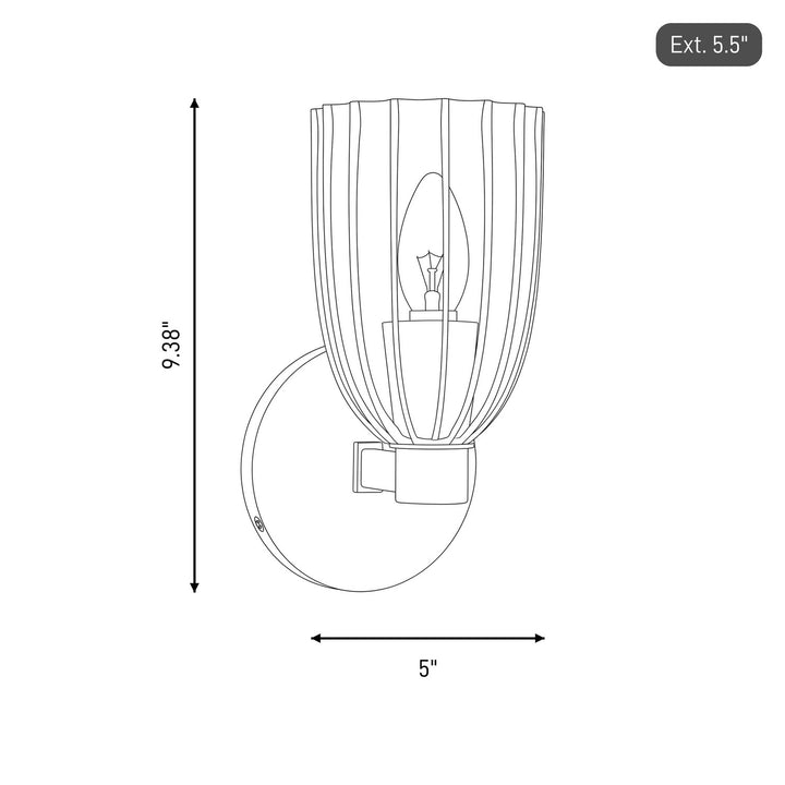 Meridian - M90120NB - One Light Wall Sconce - Natural Brass