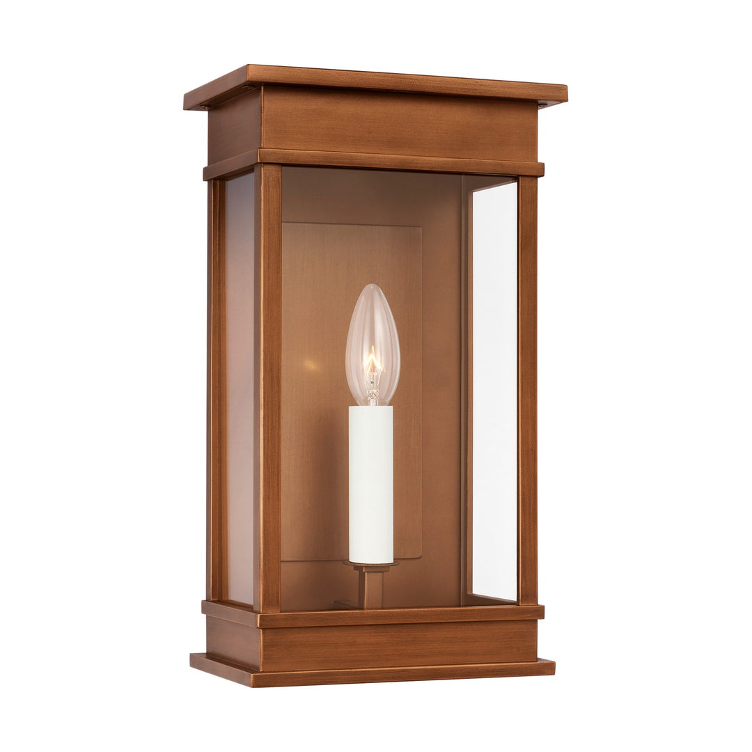 Cupertino One Light Wall Lantern in Natural Copper - available from The Lighting Shoppe, trusted by Canadian homeowners