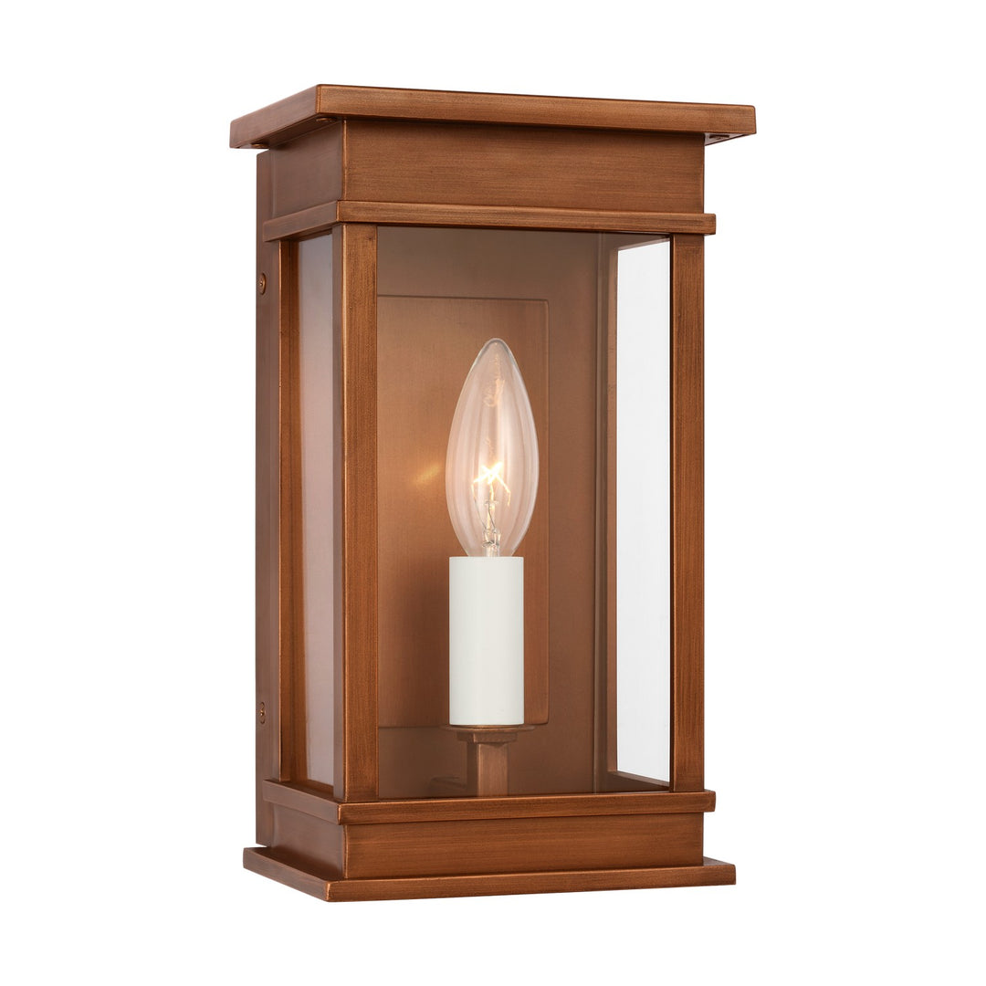 Cupertino One Light Wall Lantern in Natural Copper - available from The Lighting Shoppe, trusted by Canadian homeowners