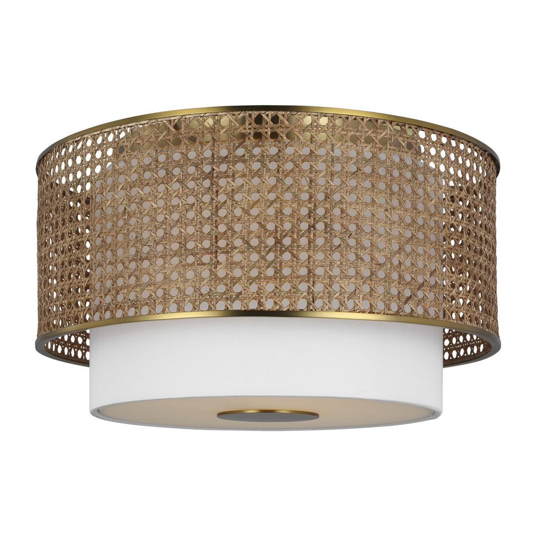 Visual Comfort Studio Canada - KSF1043BBSBRTN - Three Light Flush Mount - Sawyer - Blonde Rattan