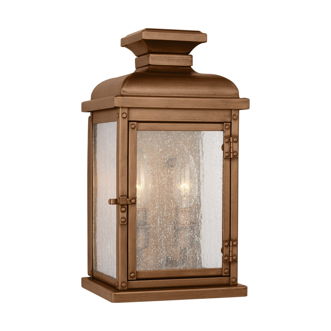 Pediment Two Light Wall Lantern in Natural Copper - available from The Lighting Shoppe, trusted by Canadian homeowners