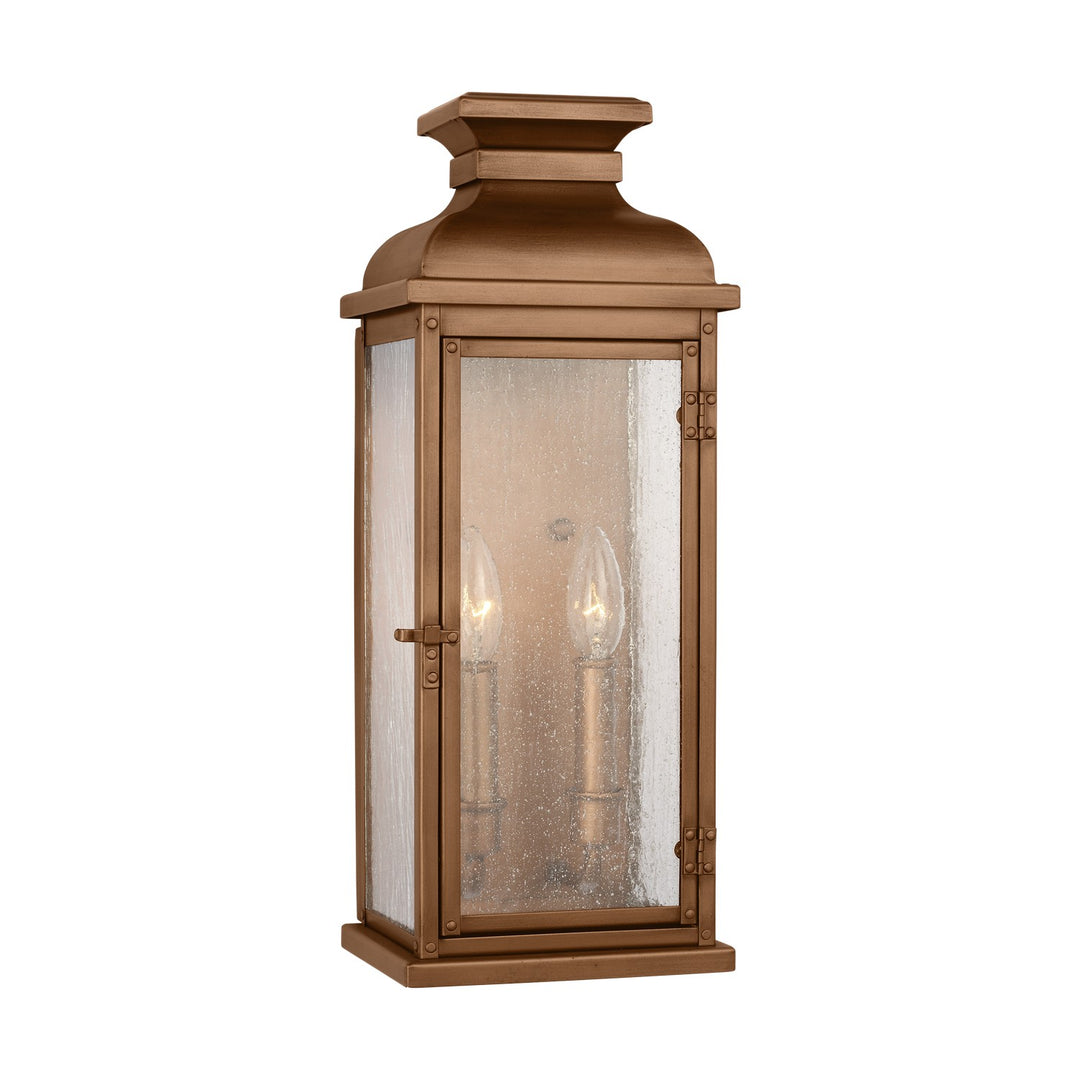 Pediment Two Light Wall Lantern in Natural Copper - available from The Lighting Shoppe, trusted by Canadian homeowners