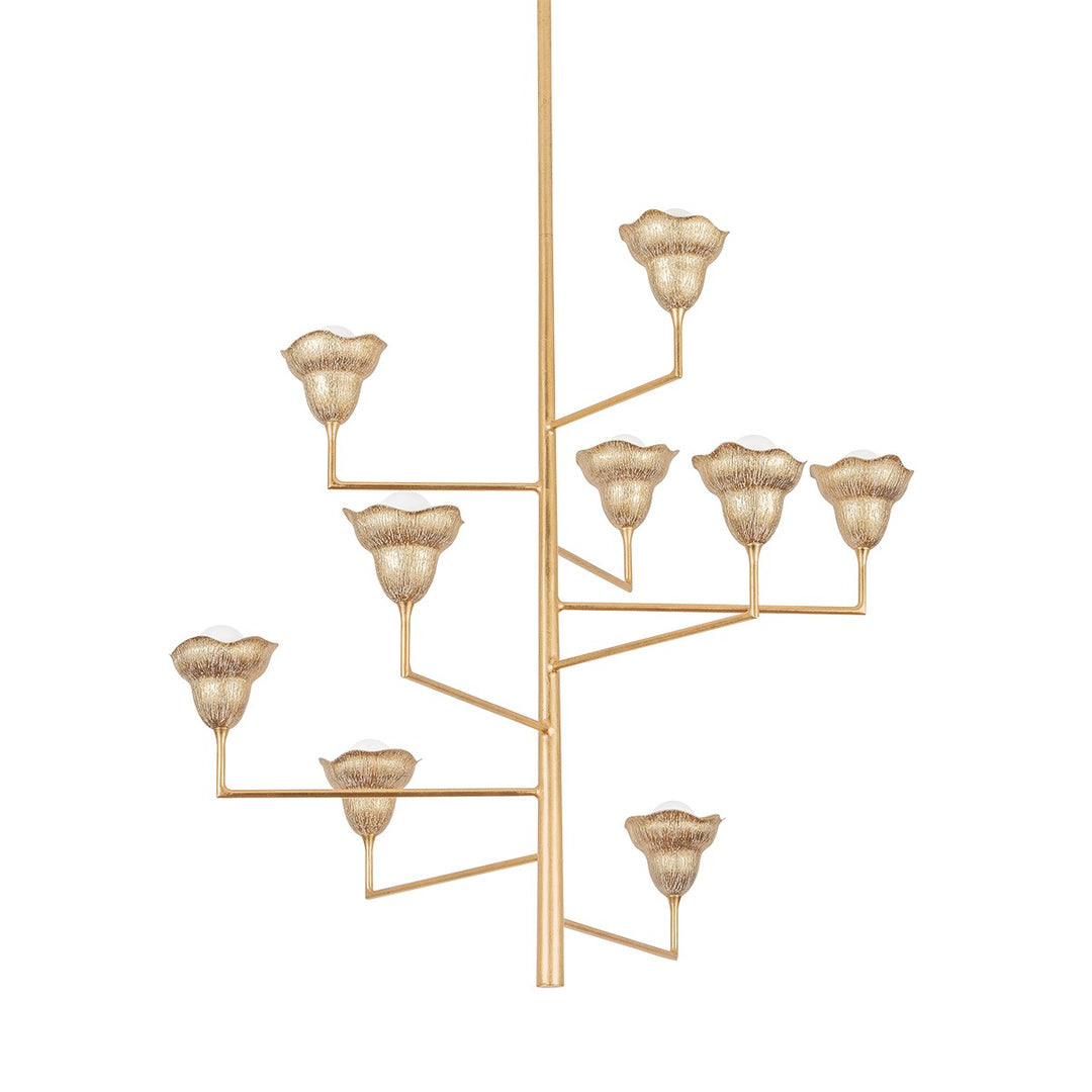 Alora Nine Light Chandelier in Vintage Gold Leaf/Gilded Ivory - available from The Lighting Shoppe, trusted by Canadian homeowners