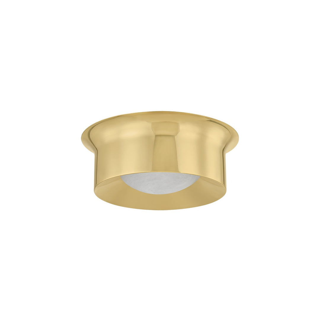 Noxon LED Flush Mount in Aged Brass - available from The Lighting Shoppe, trusted by Canadian homeowners