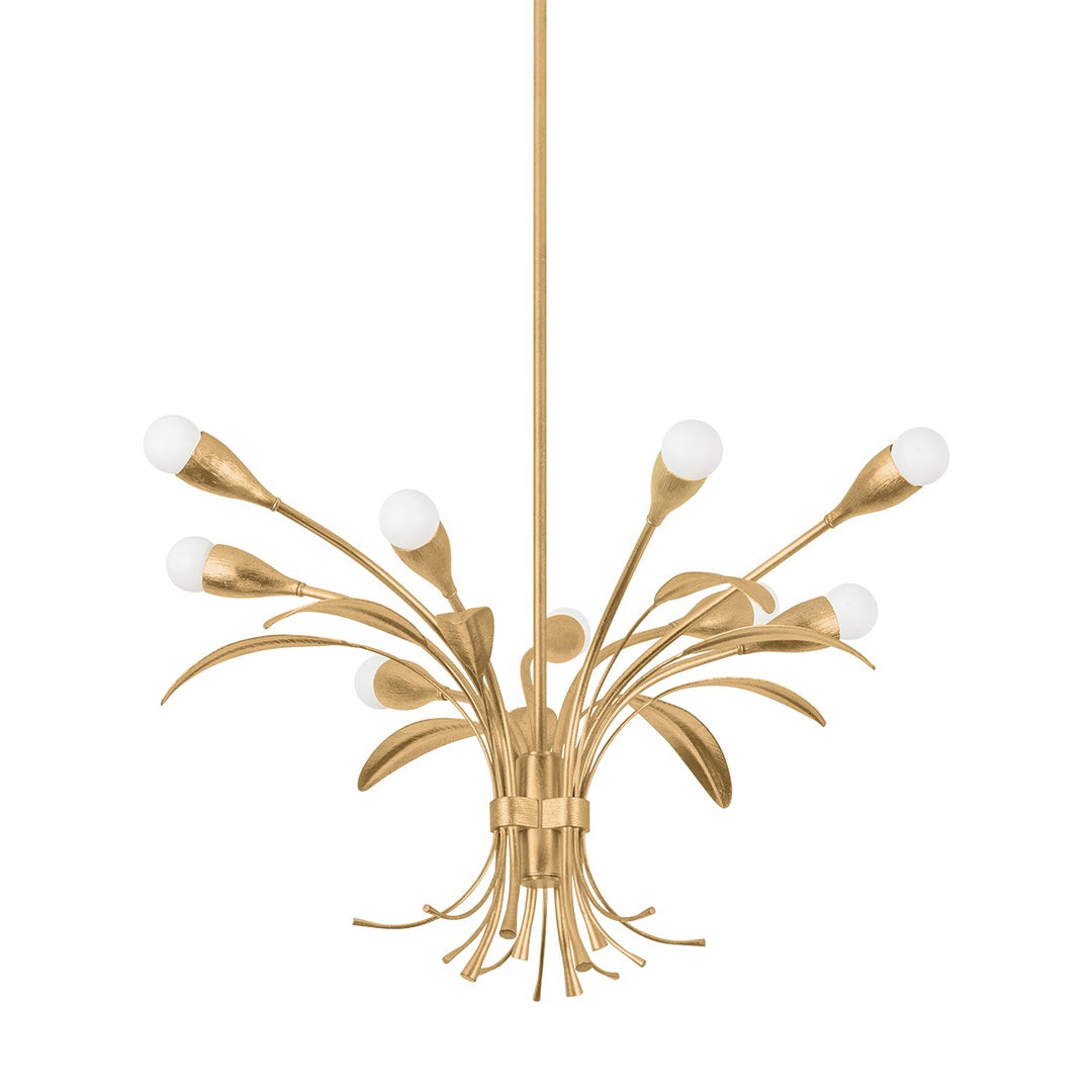 Hudson Valley Canada - 1909-VGL - Nine Light Chandelier - Bilston - Vintage Gold Leaf