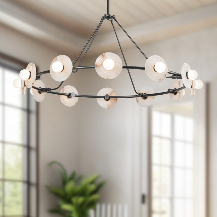 Alora Canada - CH346046UBAR-UNV - LED Chandelier - Dahlia - Urban Bronze/Alabaster