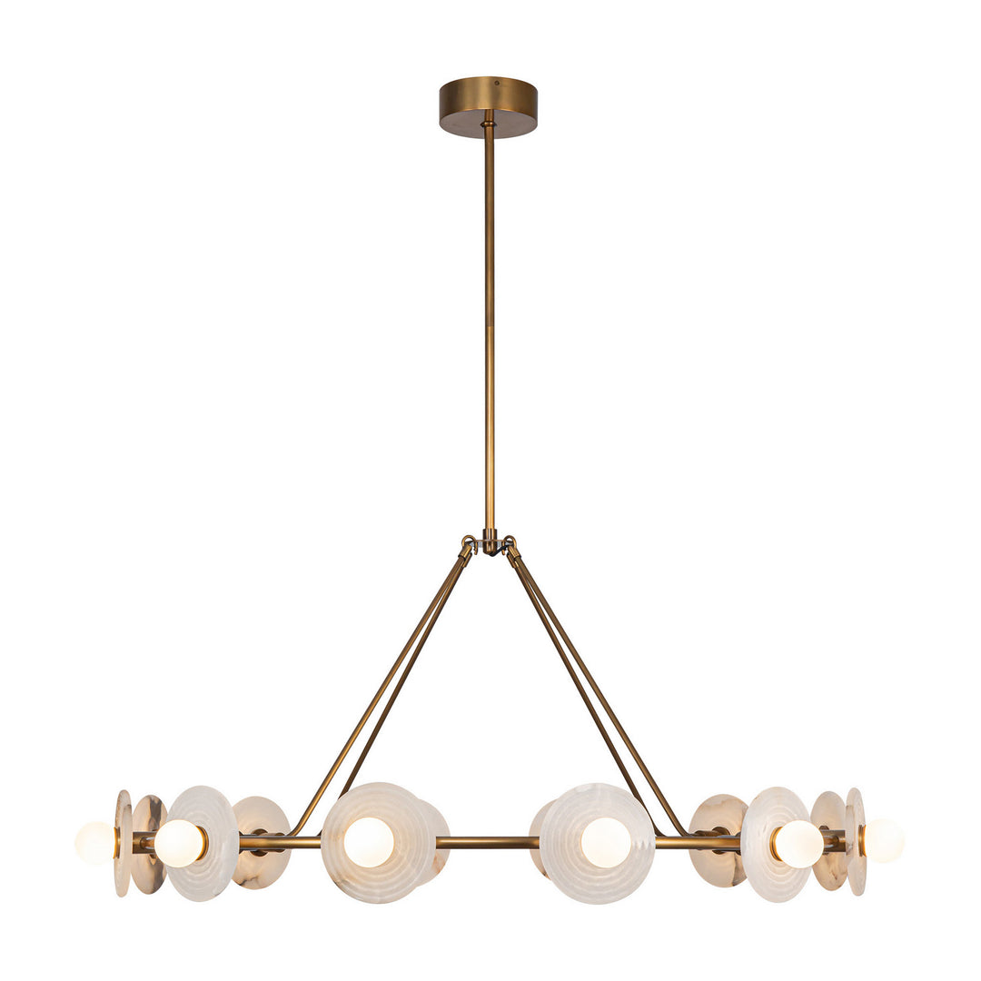 Alora Canada - CH346046VBAR-UNV - LED Chandelier - Dahlia - Vintage Brass/Alabaster