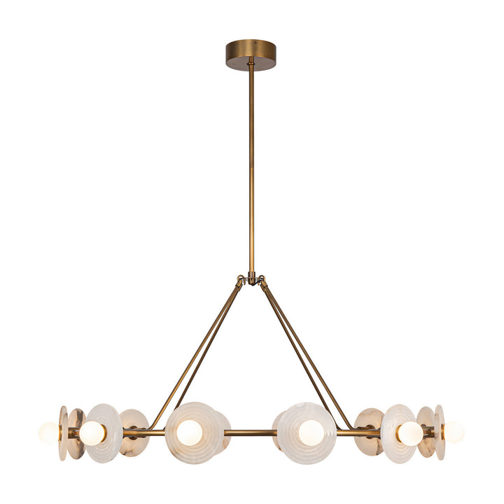 Alora Canada - CH346046VBAR-UNV - LED Chandelier - Dahlia - Vintage Brass/Alabaster