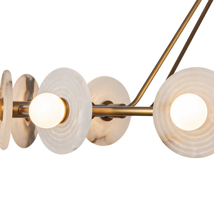 Alora Canada - CH346046VBAR-UNV - LED Chandelier - Dahlia - Vintage Brass/Alabaster