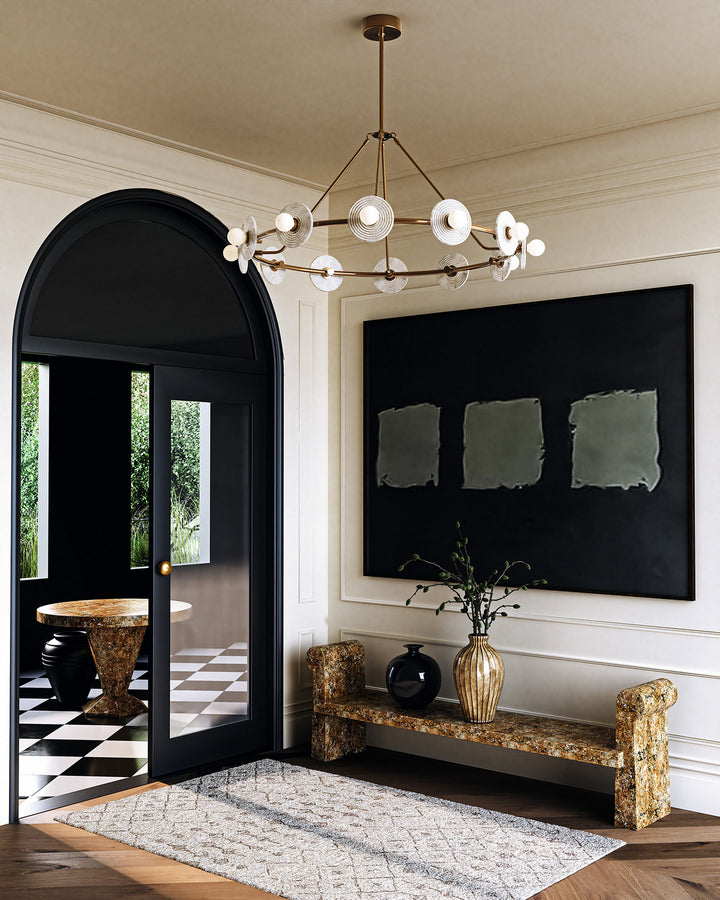 Alora Canada - CH346046VBAR-UNV - LED Chandelier - Dahlia - Vintage Brass/Alabaster