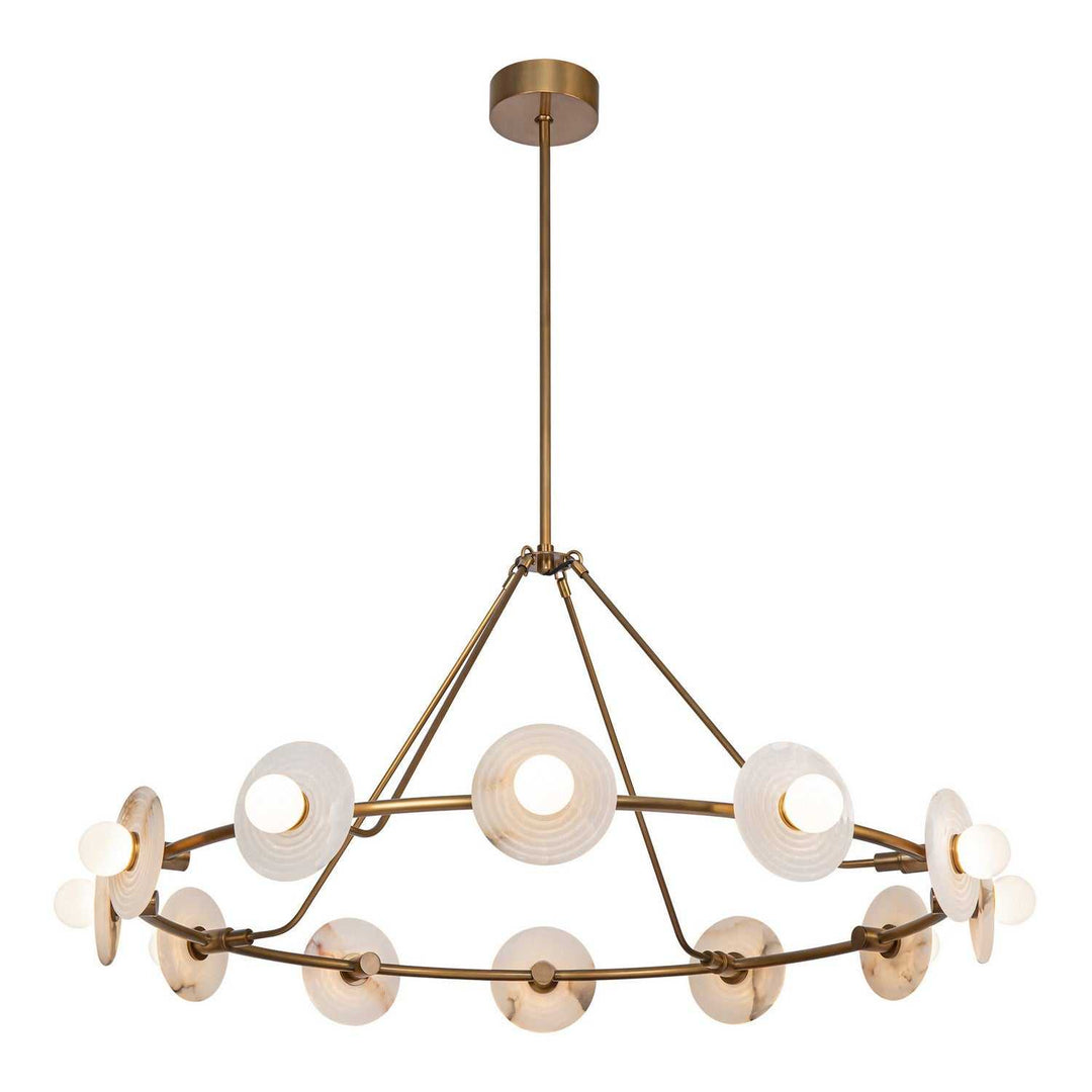 Alora Canada - CH346046VBAR-UNV - LED Chandelier - Dahlia - Vintage Brass/Alabaster