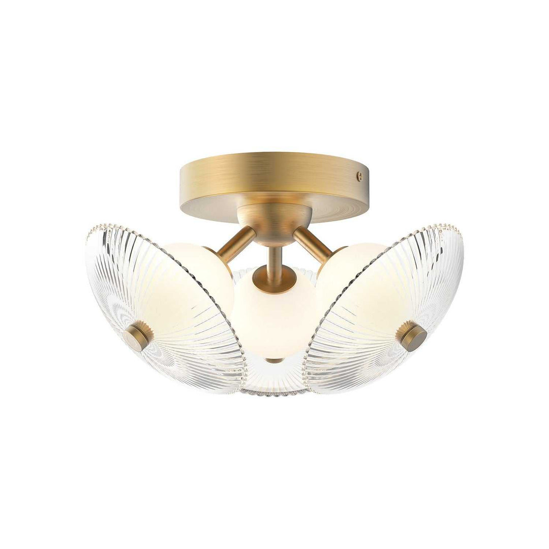 Alora Canada - FM417604BGCR-UNV - LED Flush Mount - Hera - Brushed Gold/Clear Ribbed Glass