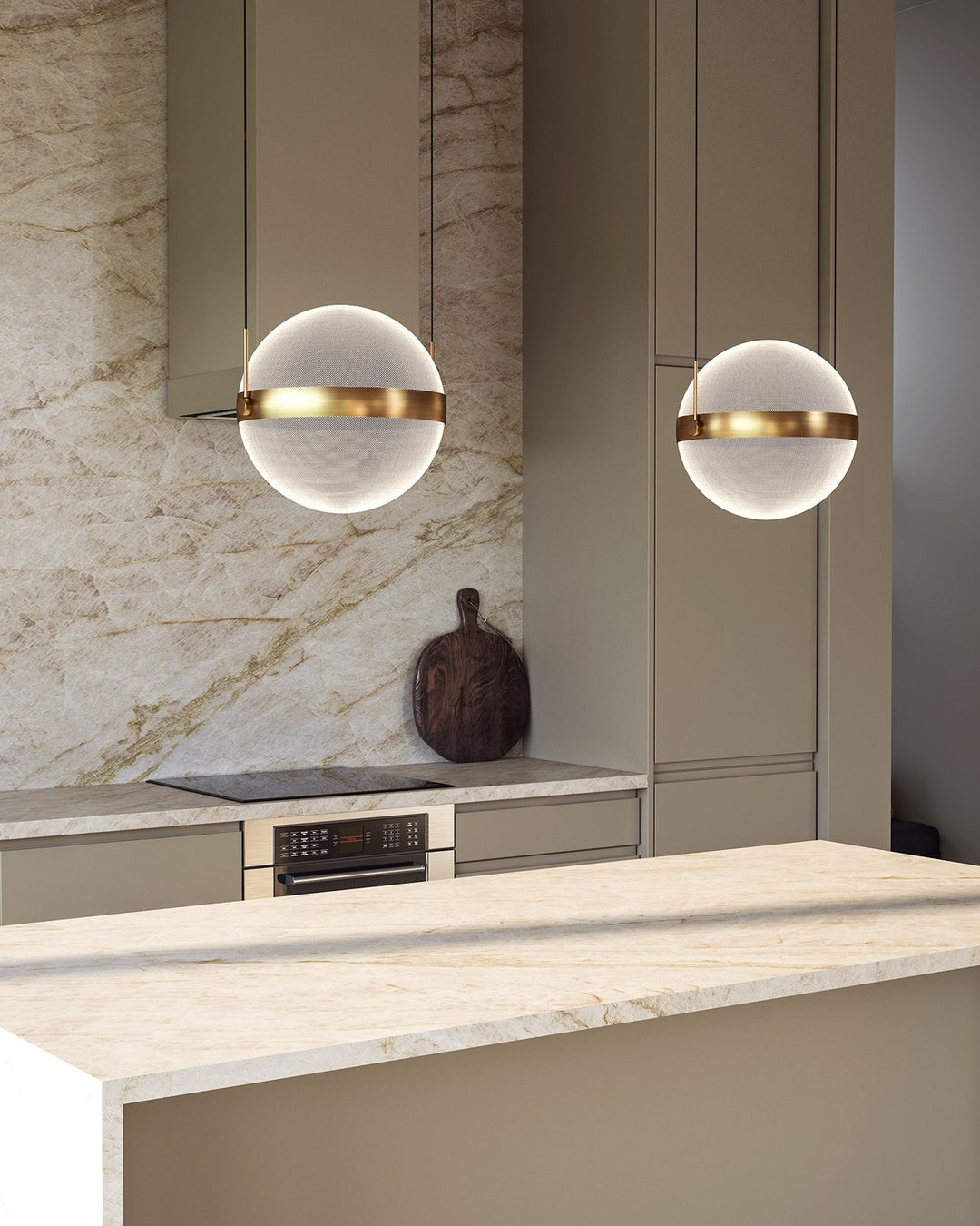 Kuzco Canada - PD75912-BG/LG-3CCT-UNV - LED Pendant - Pisces - Brushed Gold/Light Guide