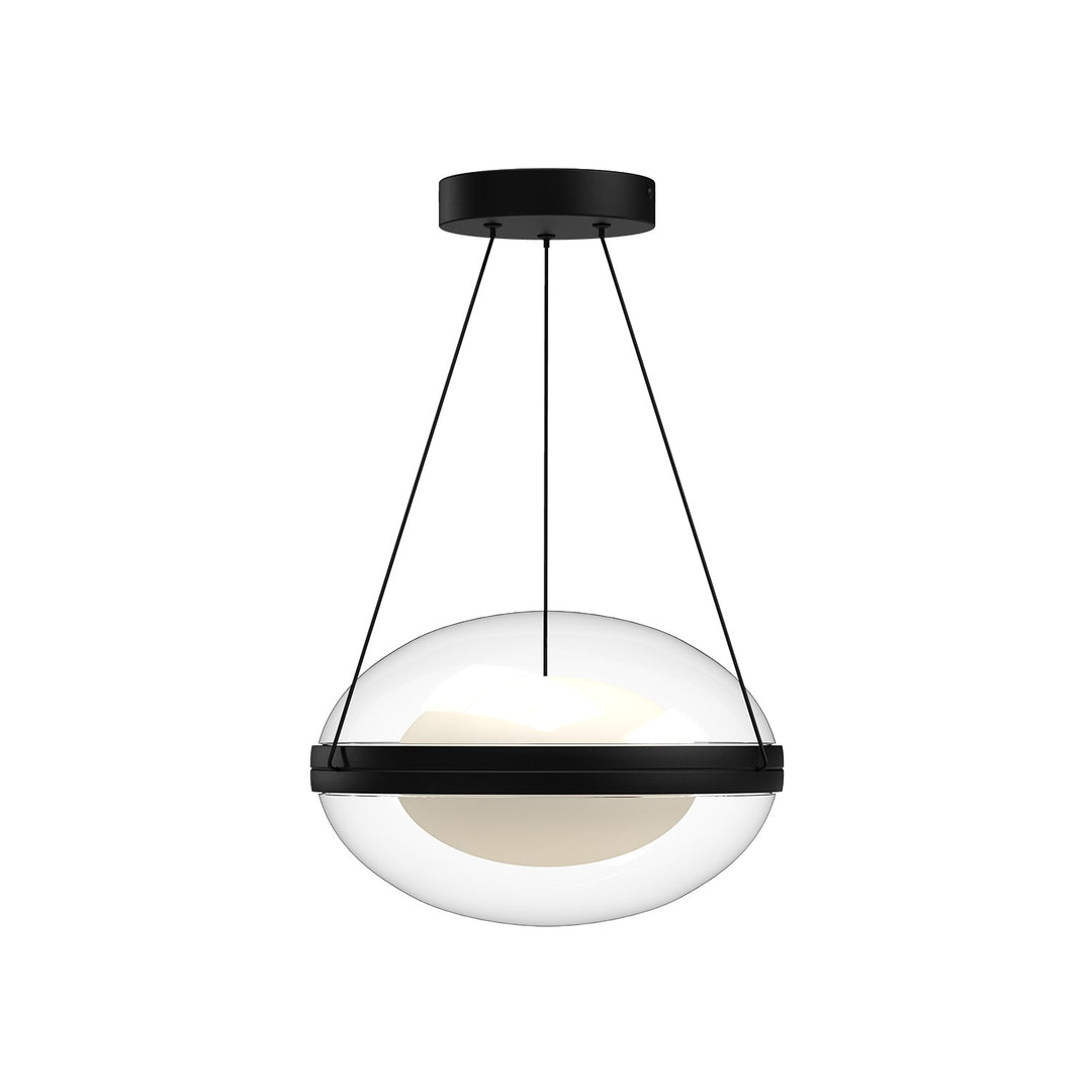 Virgo LED Pendant in Black/Opal Glass - available from The Lighting Shoppe, trusted by Canadian homeowners