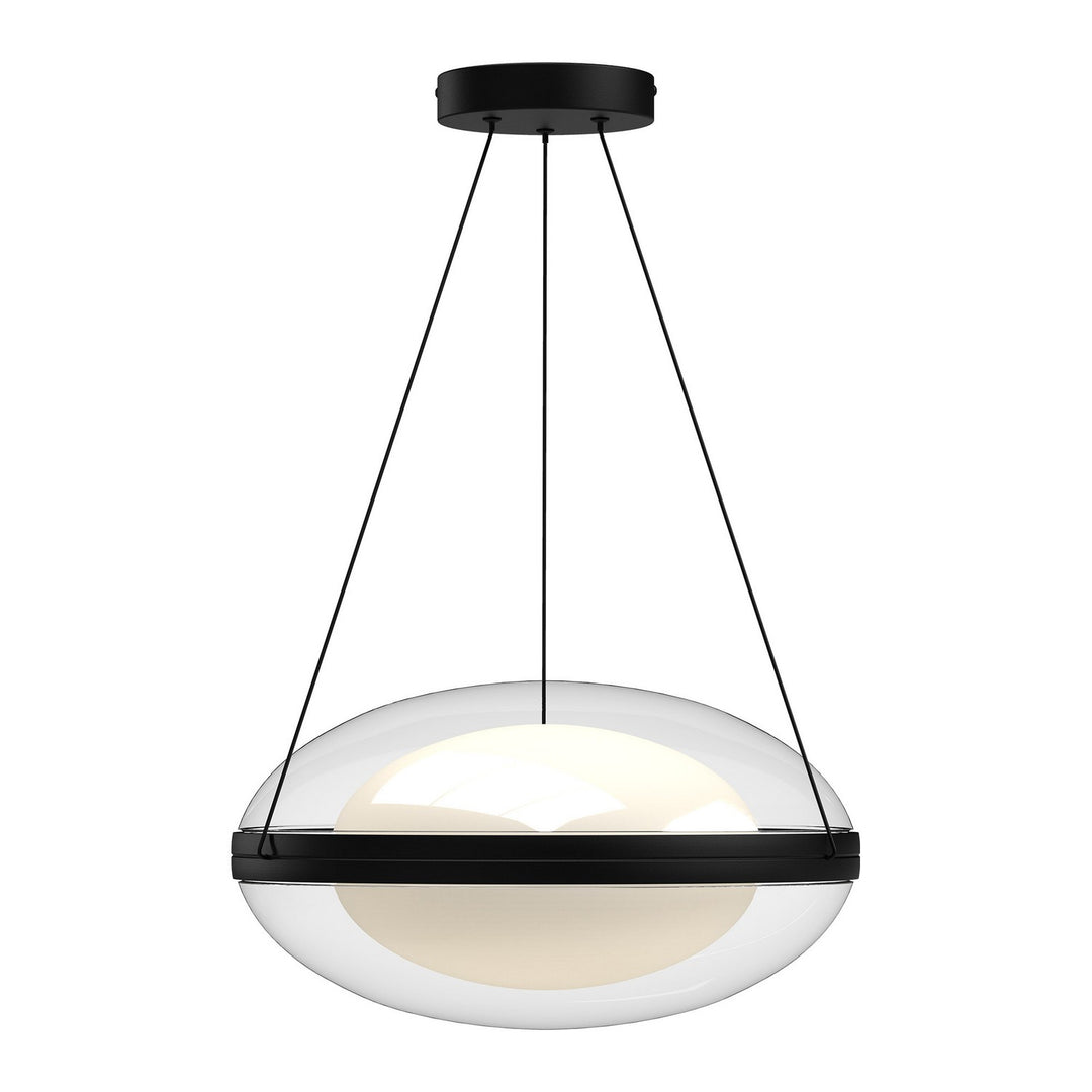 Virgo LED Pendant in Black/Opal Glass - available from The Lighting Shoppe, trusted by Canadian homeowners